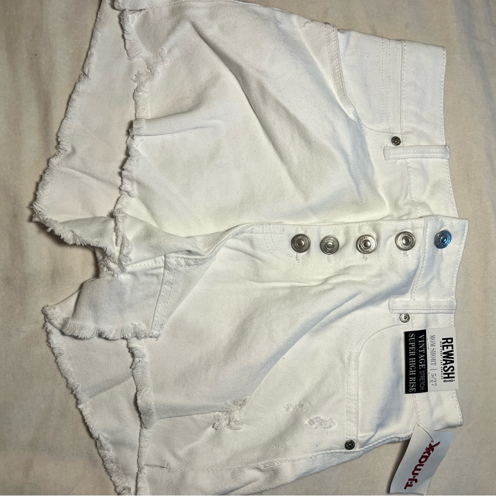 Rewash Vintage Stretch White High-Rise Shorts